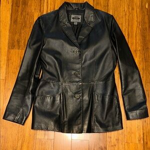 Bernardo Women's Black Leather Blazer